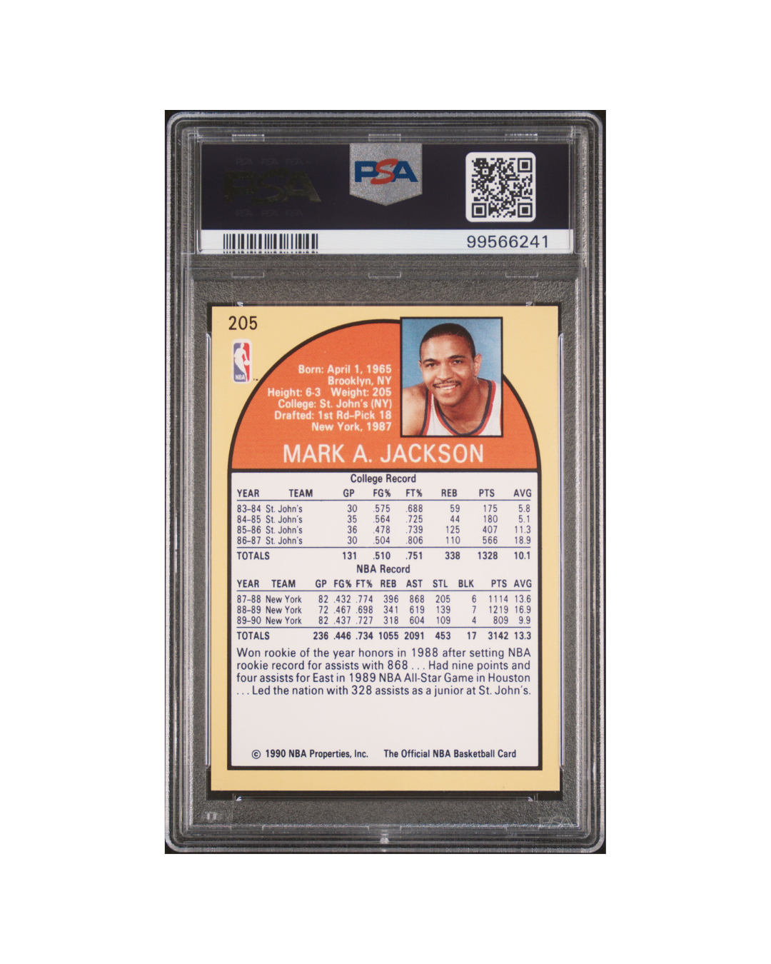 Tarjeta 1990 Mark Jackson - Grado 9