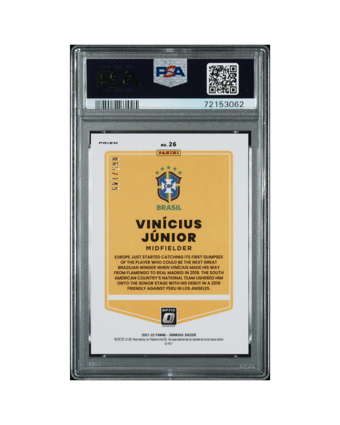 Tarjeta Vinicious Jr. - Grado 9