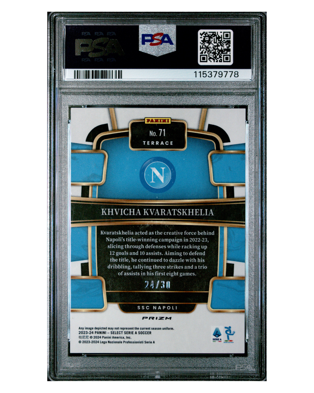 Tarjeta Khvicha Kvaratskhelia - Grado 10